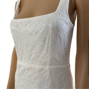 NWT Lulus Eternal White Lace Elegant Bridal Wedding Dress Long Gown Size Large